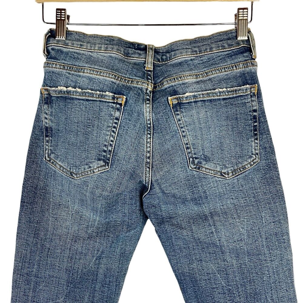 Zara Premium Denim Women's Size 2 Raw Hem Stitch Detail Jeans Mid Rise - Picture 7 of 16
